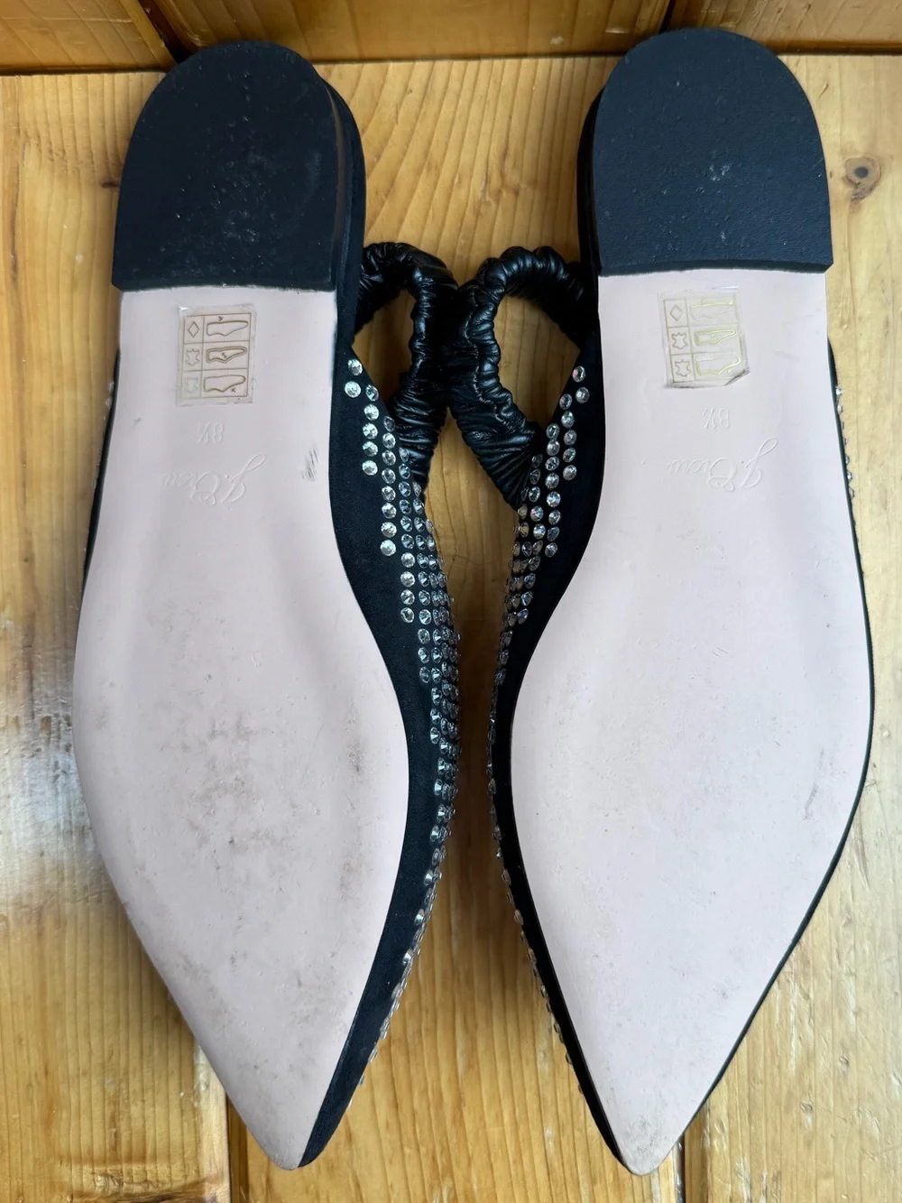 8.5 J Crew Crystal Stretchy Slingback Mules Fancy Flats Party Holiday Rhinestone